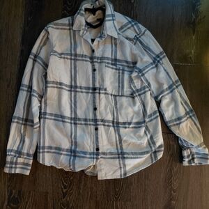 Target Blue and White Plaid Button Down Shirt